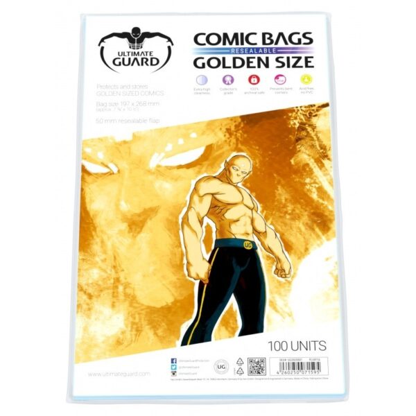 Tamaño Golden con Cierre Reutilizable Bolsas Protectoras para Cómics