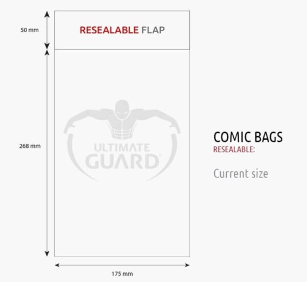 Bolsas Protectoras para Cómics Tamaño Current (Actual) con Cierre Reutilizable