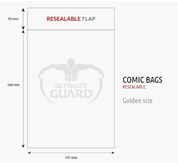 Bolsas Protectoras para Cómics Tamaño Golden con Cierre Reutilizable