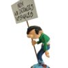 Estatua Gastón El Gafe con Pancarta. 25 Centímetros