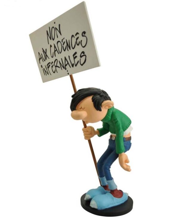 Estatua Gastón El Gafe con Pancarta. 25 Centímetros
