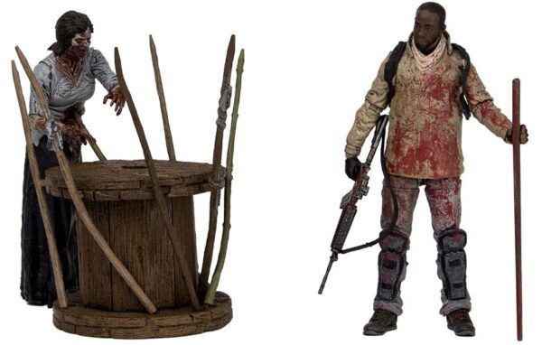 The Walking Dead. Figuras de Acción. Pack Deluxe Morgan con Zombie Empalado (Serie 8)