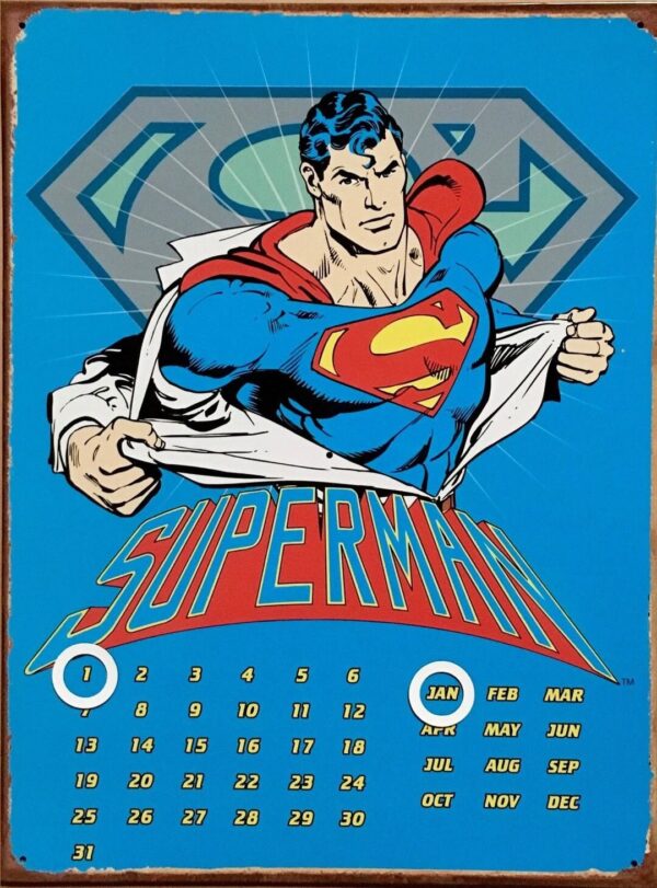 Calendario Perpetuo Metálico. Superman