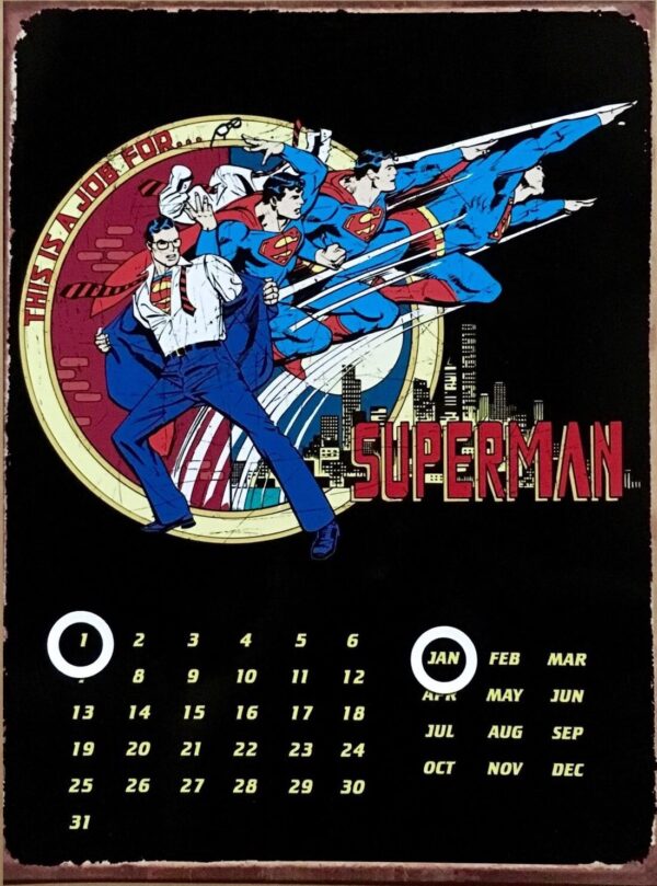 Calendario Perpetuo Metálico. Superman Clark Kent