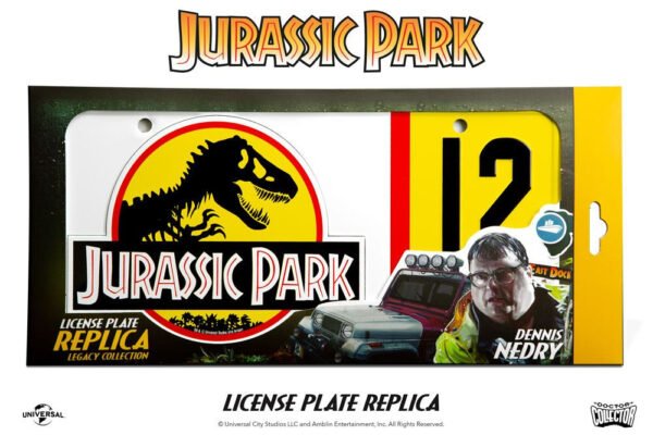 Réplica Jurassic Park Matrícula Dennis Nedry