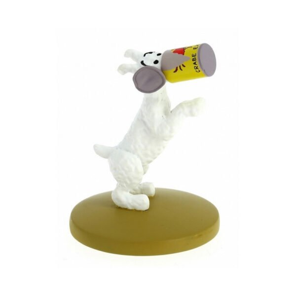 Figura Colección Tintín, Milú con Lata de Cangrejo + Librito