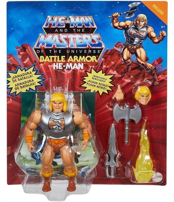 Figura He-Man Deluxe Battle Armor Masters del Universo Origins Mattel