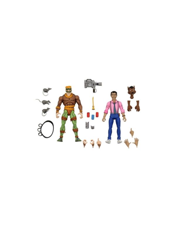 Pack Figuras Rat King y Vernon Cartoon Tortugas Ninja Neca
