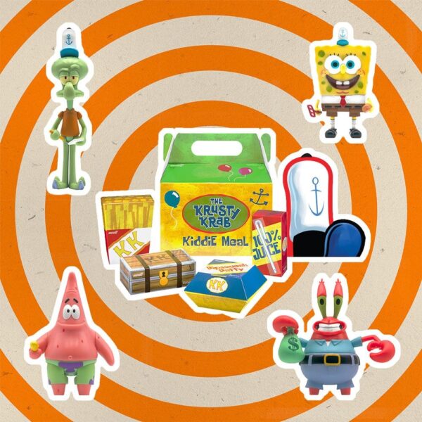 Bob Esponja Pack de 3 Figuras ReAction Krusty Krab Meal Super7