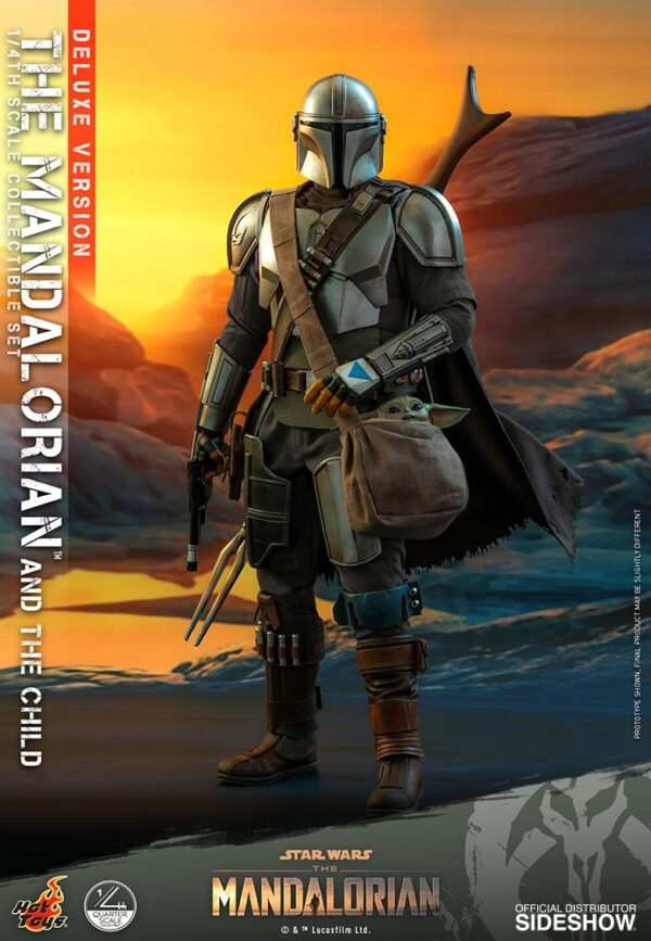 Figura The Mandalorian y The Child Baby Yoda Escala 1/4 Deluxe Version Hot Toys Star Wars