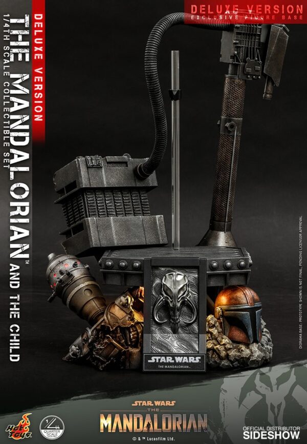 Figura The Mandalorian y The Child Baby Yoda Escala 1/4 Deluxe Version Hot Toys Star Wars