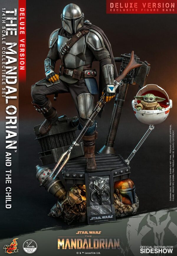 Figura The Mandalorian y The Child Baby Yoda Escala 1/4 Deluxe Version Hot Toys Star Wars