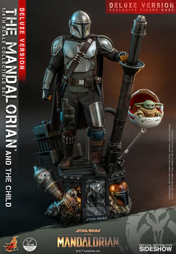 Figura The Mandalorian y The Child Baby Yoda Escala 1/4 Deluxe Version Hot Toys Star Wars
