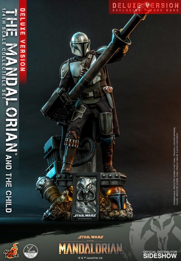 Figura The Mandalorian y The Child Baby Yoda Escala 1/4 Deluxe Version Hot Toys Star Wars