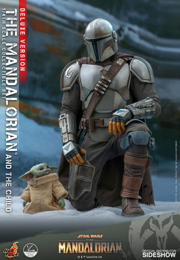 Figura The Mandalorian y The Child Baby Yoda Escala 1/4 Deluxe Version Hot Toys Star Wars