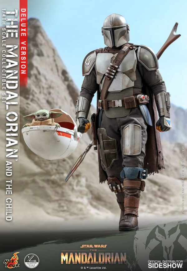 Figura The Mandalorian y The Child Baby Yoda Escala 1/4 Deluxe Version Hot Toys Star Wars