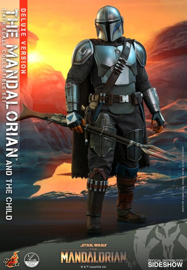 Figura The Mandalorian y The Child Baby Yoda Escala 1/4 Deluxe Version Hot Toys Star Wars