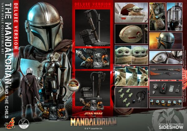 Figura The Mandalorian y The Child Baby Yoda Escala 1/4 Deluxe Version Hot Toys Star Wars