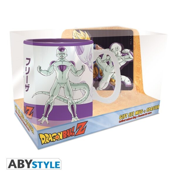 pack de taza king size y posavasos Dragon ball z Goku vs frieza