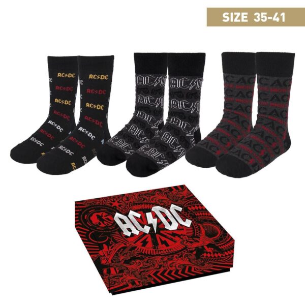 Pack 3 Pares De Calcetines AC/DC Talla 35-41
