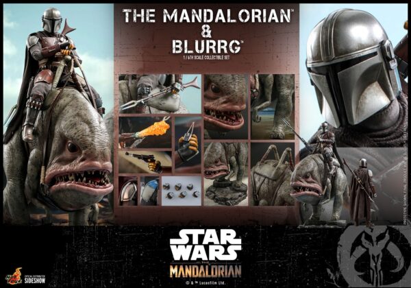 Set Figuras Mando y Blurrg Star Wars The Mandalorian Escala 1/6 Hot Toys