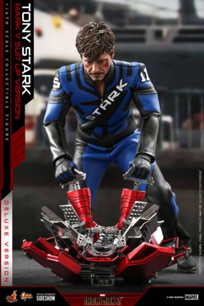 Figura Iron Man Tony Stark Mark V Suit Up Version Deluxe Hot Toys Escala 1/6