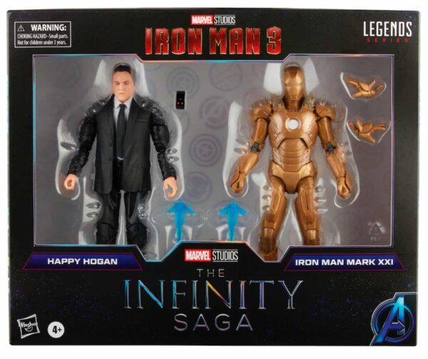 Pack Figuras Happy Hogan y Iron Man Mark XXI The Infinity Saga Marvel Legends