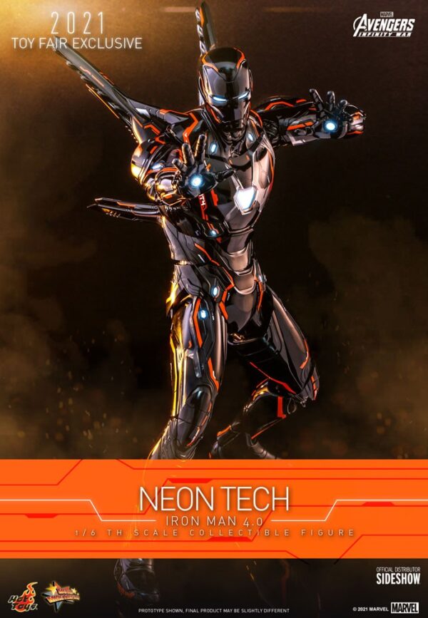 Figura Iron Man Neon Tech 4.0 Hot Toys Escala 1:6