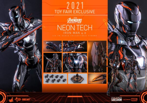 Figura Iron Man Neon Tech 4.0 Hot Toys Escala 1:6
