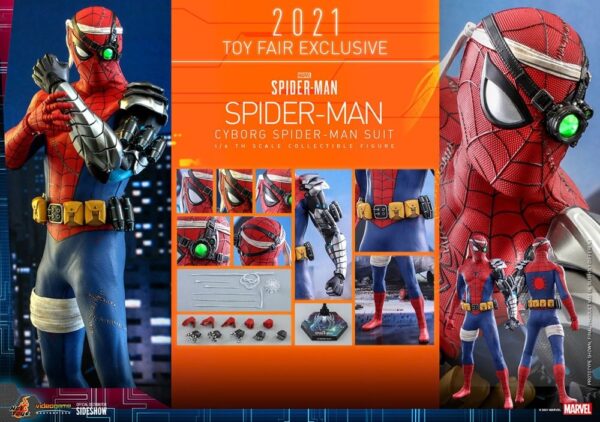 Figura Cyborg Spiderman Suit Videojuego Toy Fair Exclusive 2021 Hot Toys