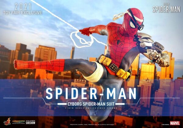 Figura Cyborg Spiderman Suit Videojuego Toy Fair Exclusive 2021 Hot Toys