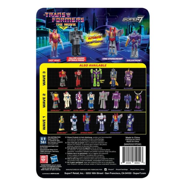 Figura King Starscream Transformers ReAction Wave 4 Super7