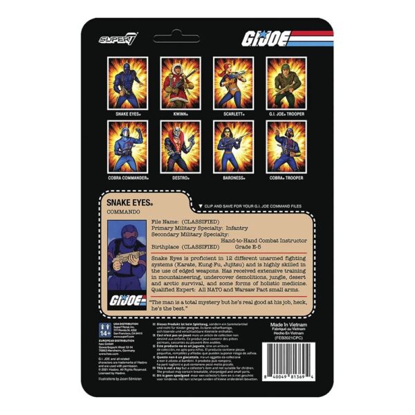 Figura Snake Eyes RAH G.I. Joe ReAction Super7