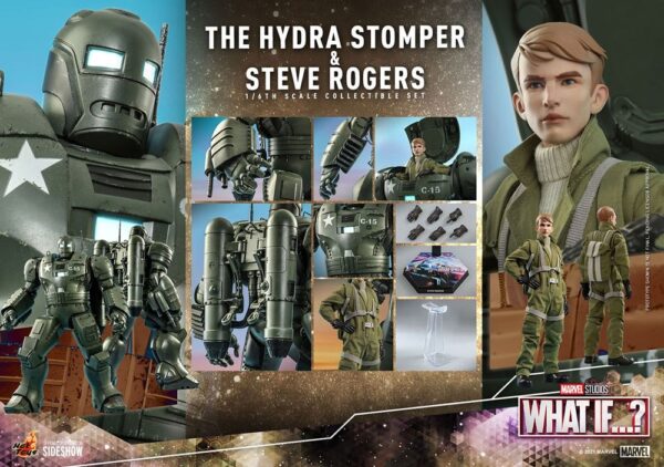 Figuras Hydra Stomper y Steve Rogers What If Hot Toys Escala 1/6