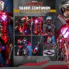 Figura Silver Centurion Iron Man 3 Armor Suit Up Version Hot Toys Escala 1/6