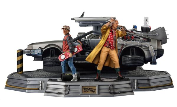 Estatua Regreso al Futuro 2 Set Completo DeLorean Deluxe Version Escala 1:10