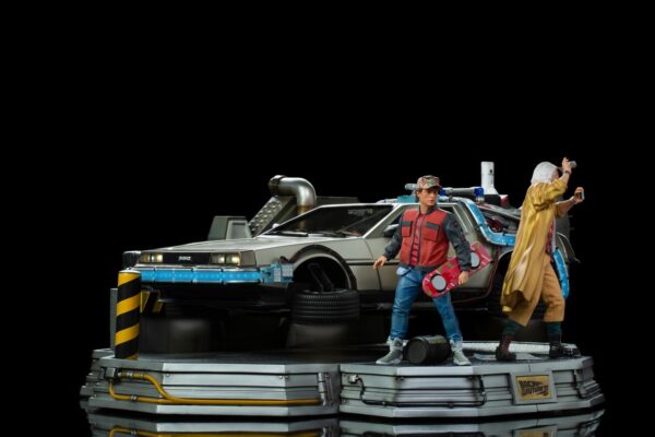 Estatua Regreso al Futuro 2 Set Completo DeLorean Deluxe Version Escala 1:10