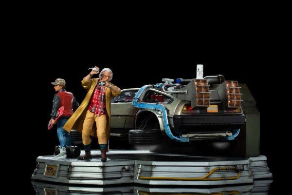Estatua Regreso al Futuro 2 Set Completo DeLorean Deluxe Version Escala 1:10