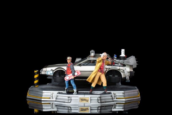 Estatua Regreso al Futuro 2 Set Completo DeLorean Deluxe Version Escala 1:10