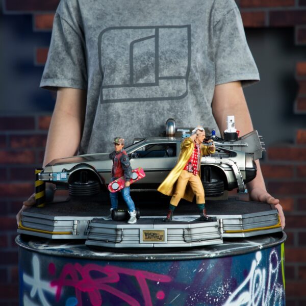 Estatua Regreso al Futuro 2 Set Completo DeLorean Deluxe Version Escala 1:10