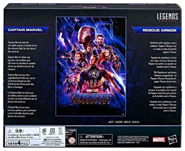 Pack 2 Figuras Capitana Marvel Y Rescue Armor Avengers Endgame Marvel Legends Hasbro