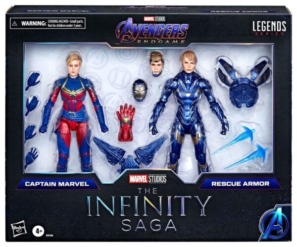 Pack 2 Figuras Capitana Marvel Y Rescue Armor Avengers Endgame Marvel Legends Hasbro