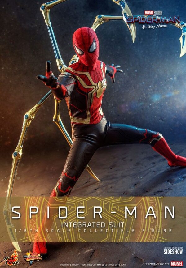 Figura Spiderman No Way Home Integrated Suit Deluxe Escala 1:6 Hot Toys