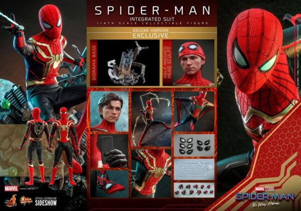 Figura Spiderman No Way Home Integrated Suit Deluxe Escala 1:6 Hot Toys