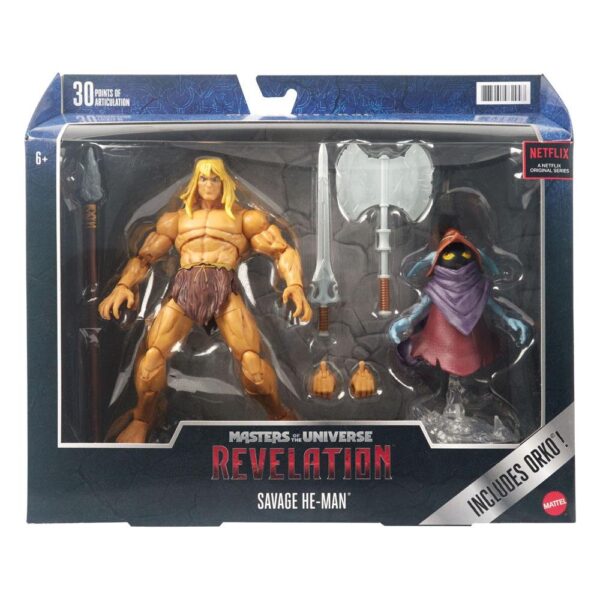 Pack 2 Figuras Savage He-Man Y Orko Deluxe Masterverse Masters del Universo Revelation