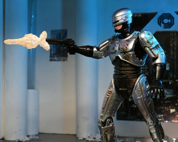 Figura Robocop Ultimate Battle Damaged Con Silla Neca