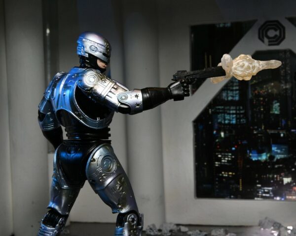 Figura Robocop Ultimate Battle Damaged Con Silla Neca