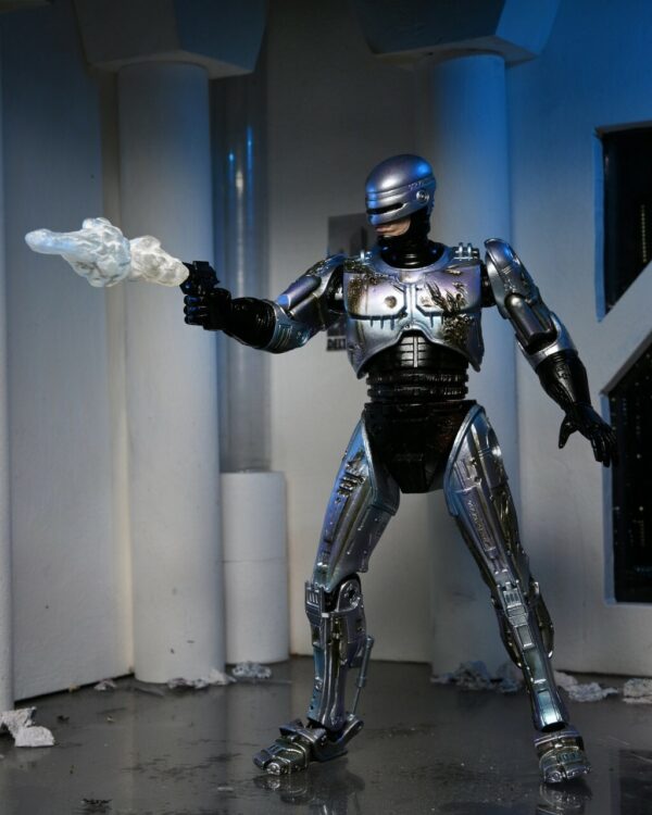 Figura Robocop Ultimate Battle Damaged Con Silla Neca