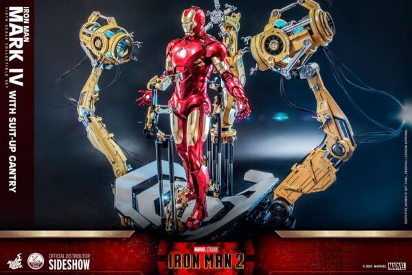 Figura Iron Man 2 Mark IV Escala 1/4 con Suit Up Gantry Hot Toys
