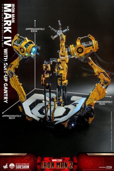Figura Iron Man 2 Mark IV Escala 1/4 con Suit Up Gantry Hot Toys